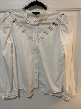 ME + EM White Blouse Cotton Size 8